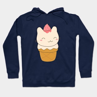 Kawaii Cute Ice Cream Cat T-Shirt Hoodie